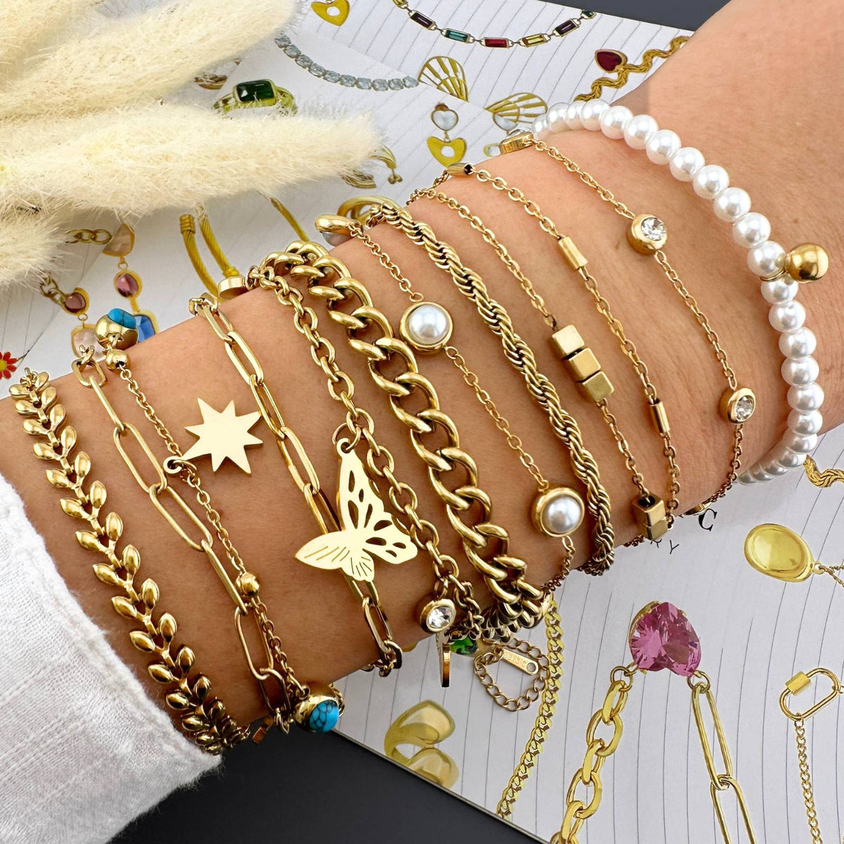 Bezel Link Bracelet