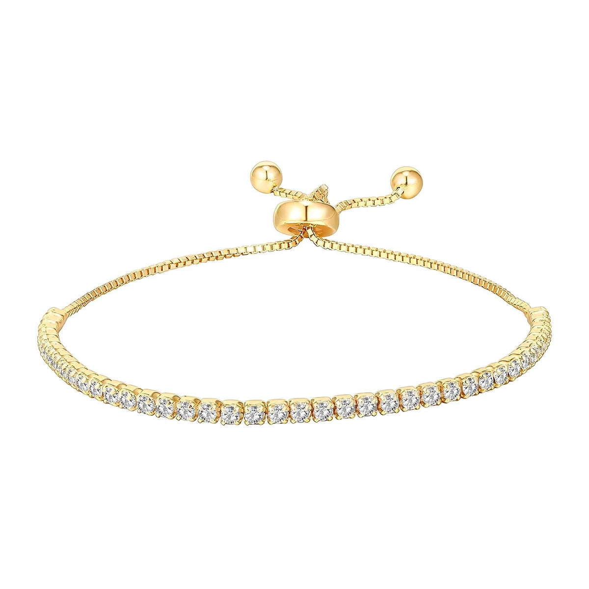 Adjustable Gold Slider Tennis Bracelet