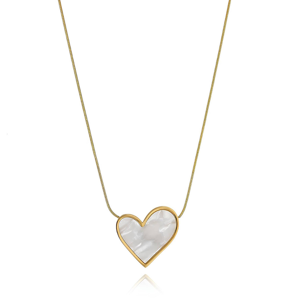Mother of Pearl Heart Necklace