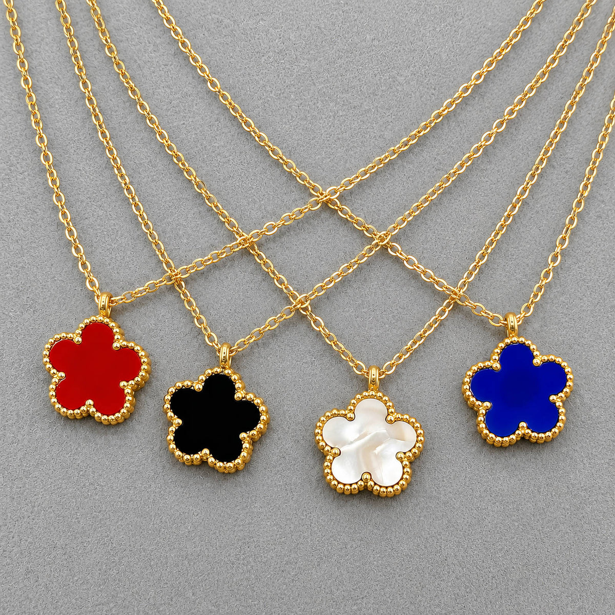 Gold Flower Pendant Necklace