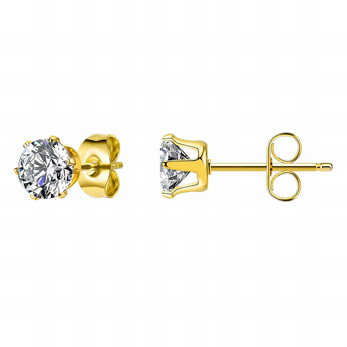 Clear Round Stud Earrings
