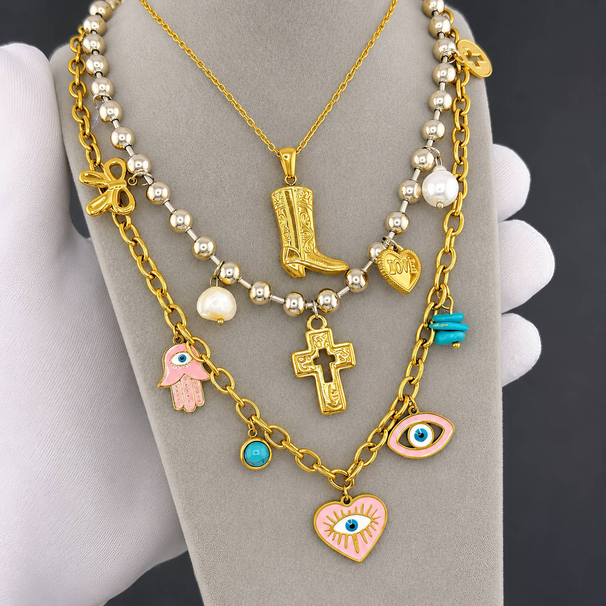 Layered Evil Eye Necklace