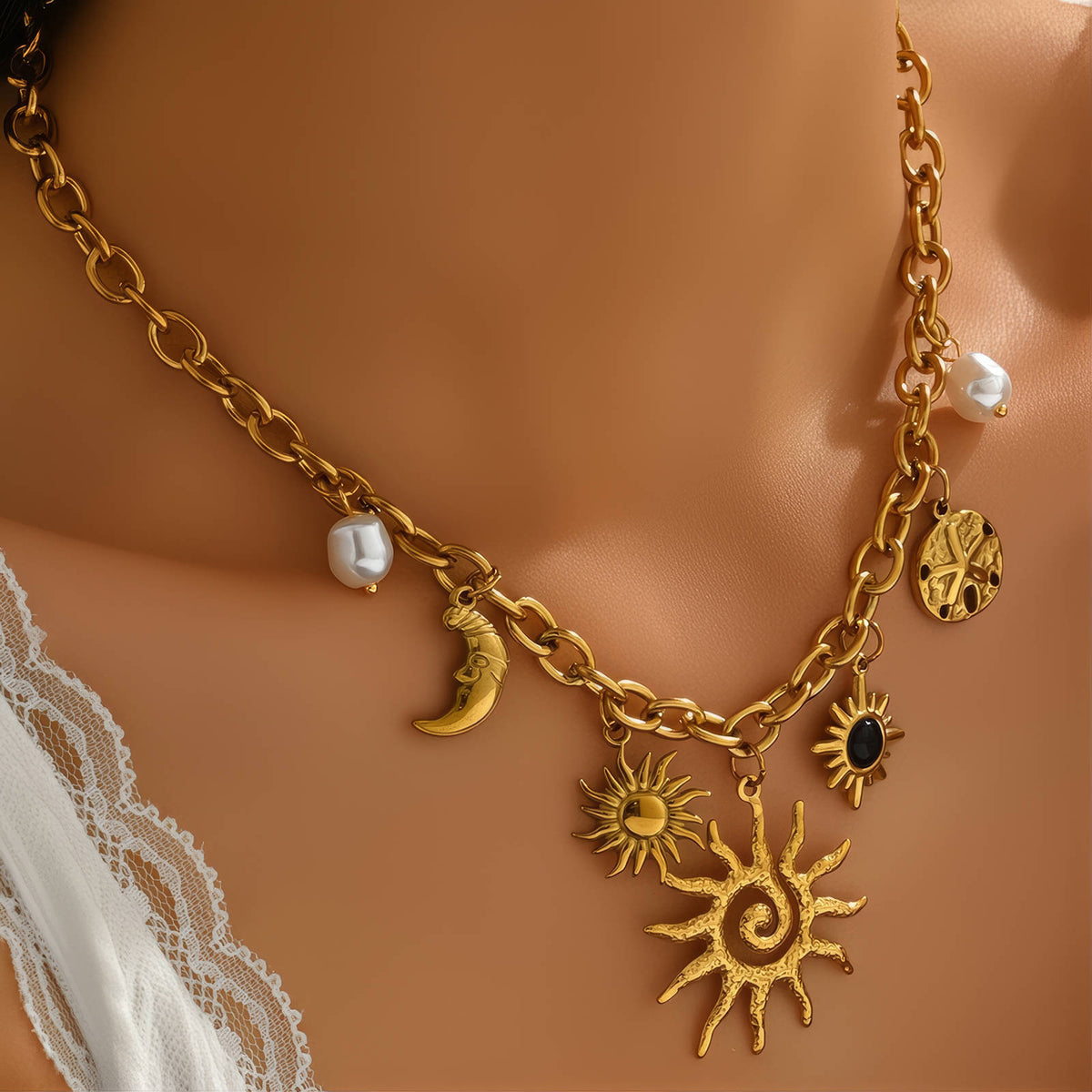 Crescent Sun Necklace
