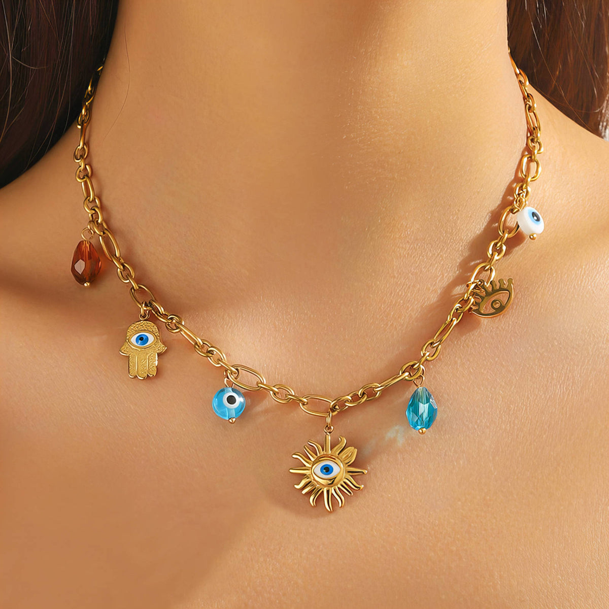 Evil Eye Station Necklace